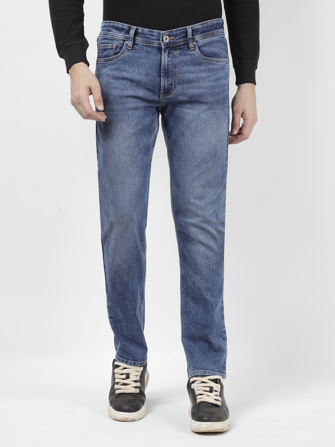 Numero Uno Men Solid Blue Jeans
